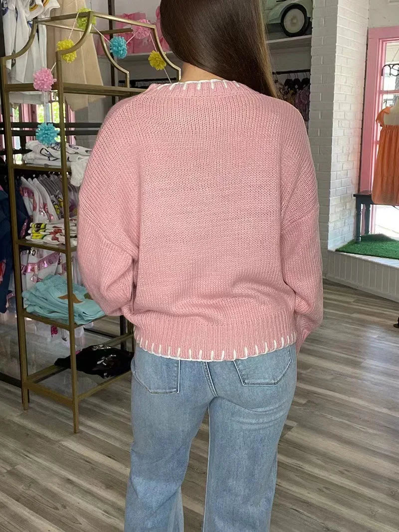 Warm Knitted Sweater Mujer for Women, Perfect for Christmas
