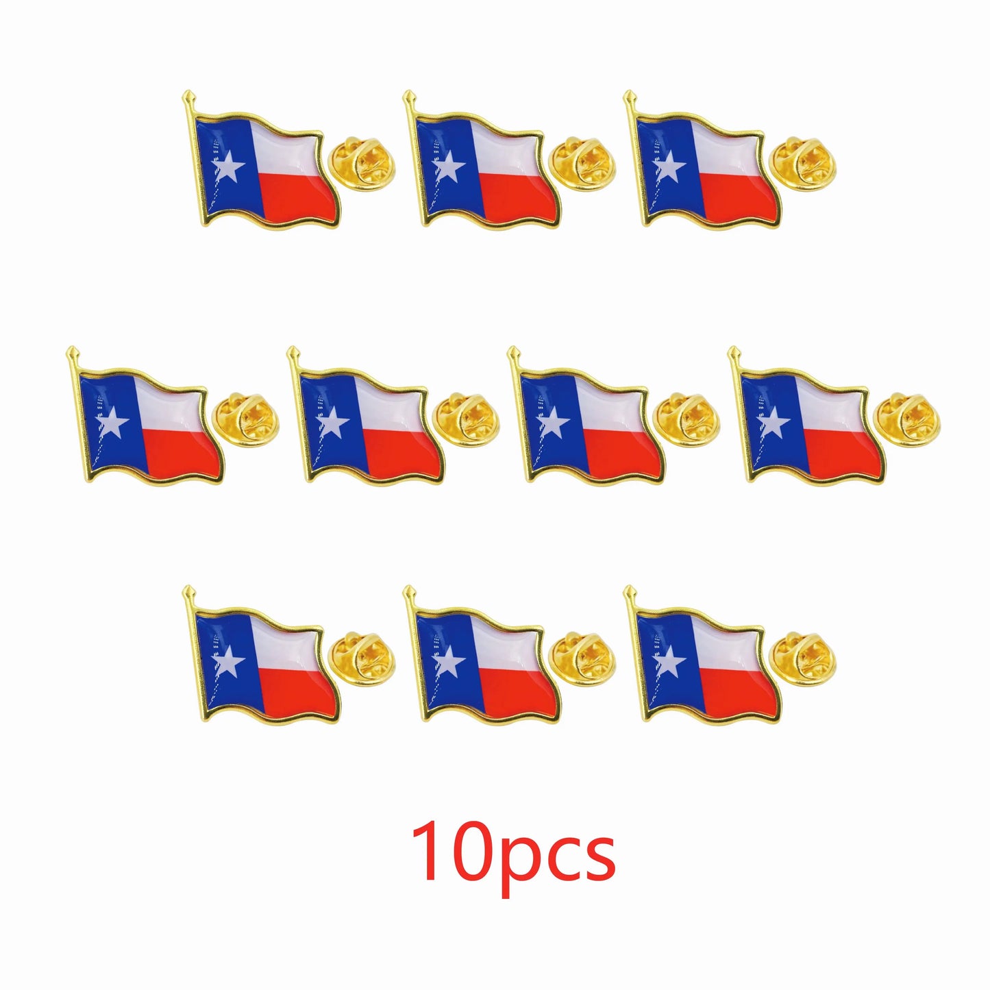 USA Texas State Flag Lapel Pin Metal Waving Badge Brooch Lapel Pin Clothing Hats Suit Travel Bags Accessories