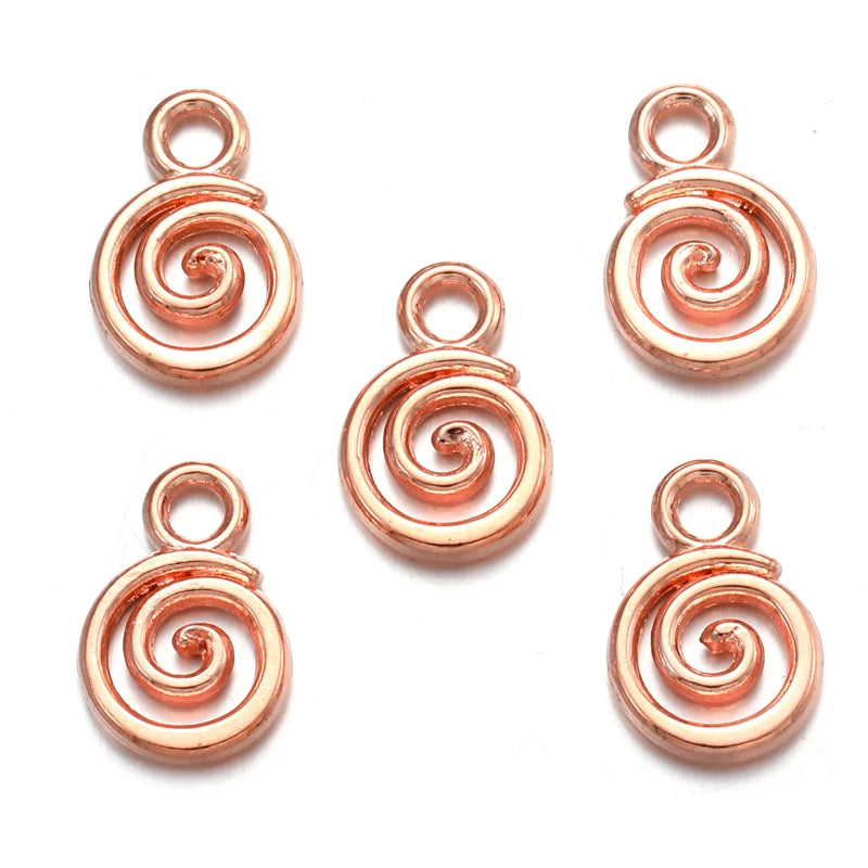 40pcs 6Color Swirl Charms Alloy Metal Pendants For DIY Handmade Jewelry Accessories Making 8*11mm B206