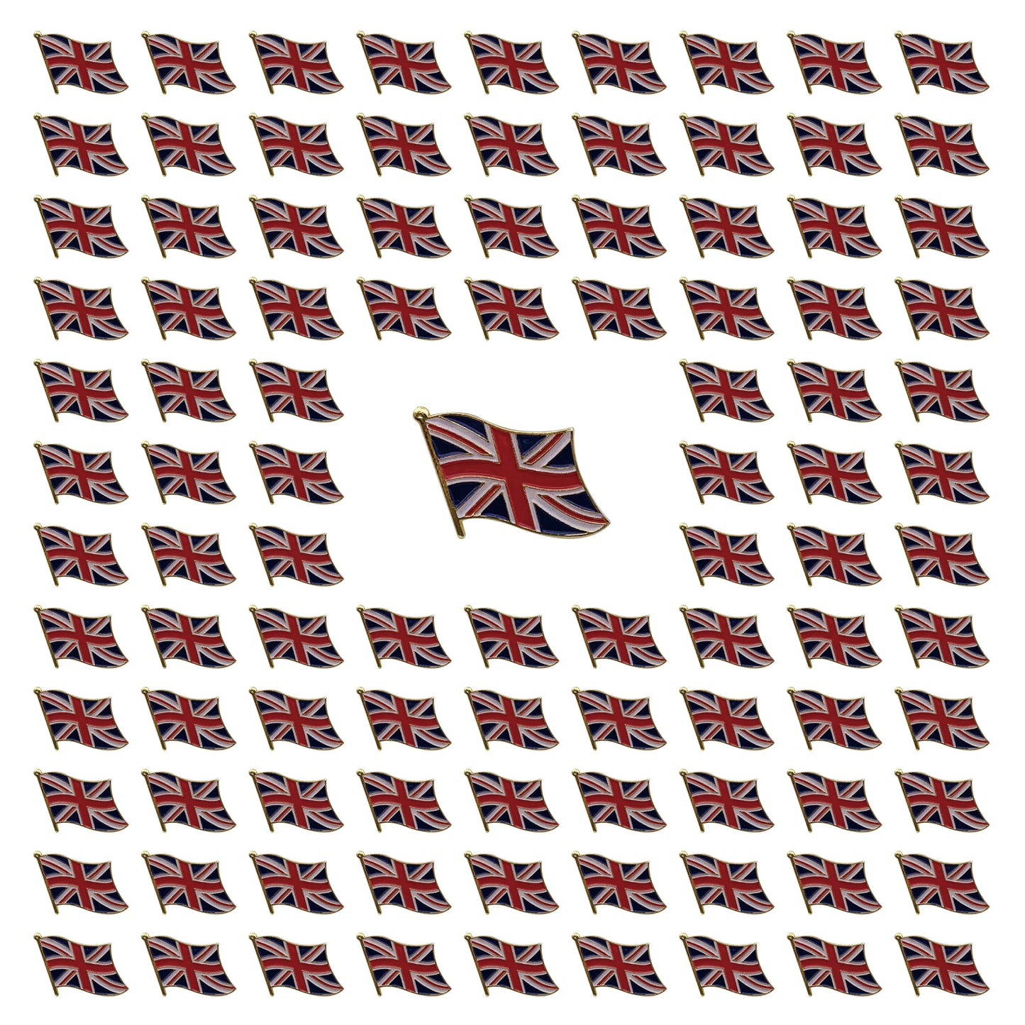 100Pcs Waving British Union Jack Flag Enamel Pin (England) Flag Bulk Metal National Lapel Pin