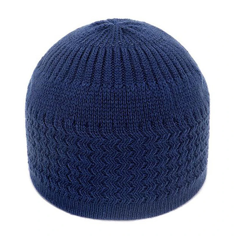 1pc Men's Casual Knitted Muslim Women Prayer Hats Winter Warm Beanies Cap Islamic Ramadan