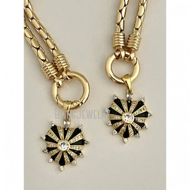 10pcs Stainless Steel Snake Chain Choker Heart Charm Pendant Spring Lock Clasp Statement Necklace Women Halloween Y2k Jewelry