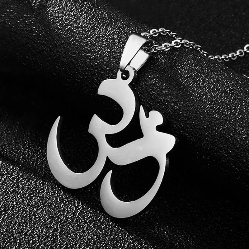 2024 new fashion stainless steel Aum Yoga necklace for women and men couples ethnic style accessory collarbone chain anniversary