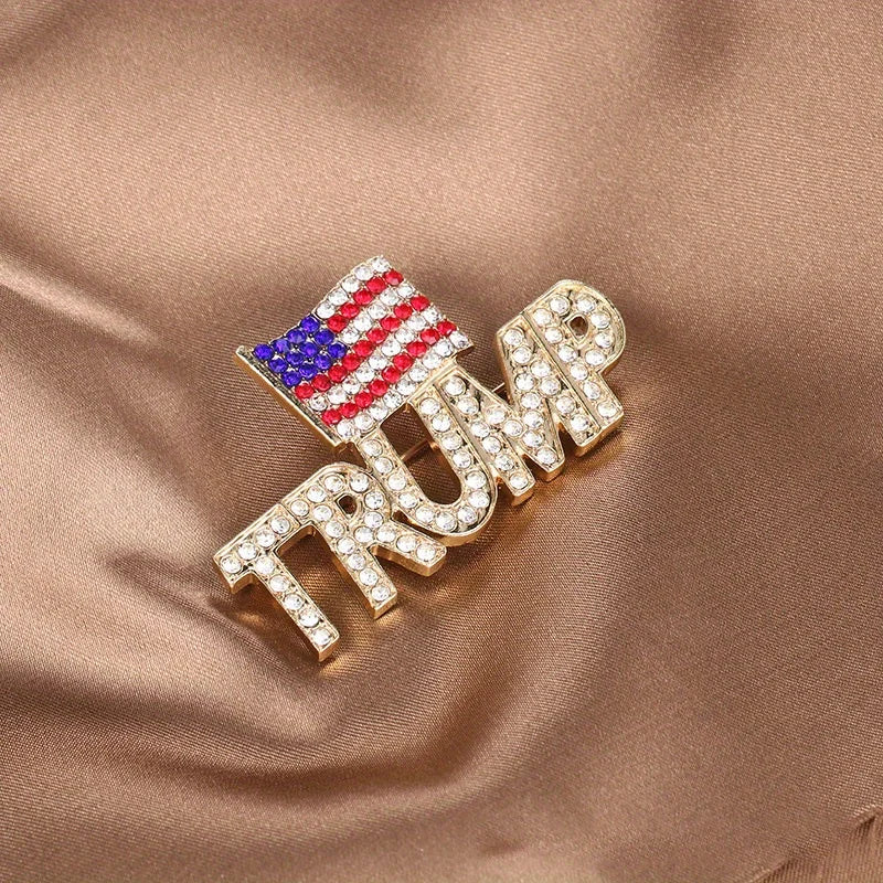 hot selling campaign creative trump america flag brooch high qualtiy patriotic badges pin
