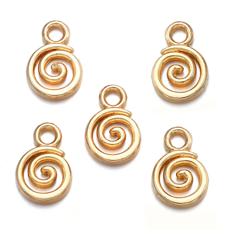 40pcs 6Color Swirl Charms Alloy Metal Pendants For DIY Handmade Jewelry Accessories Making 8*11mm B206