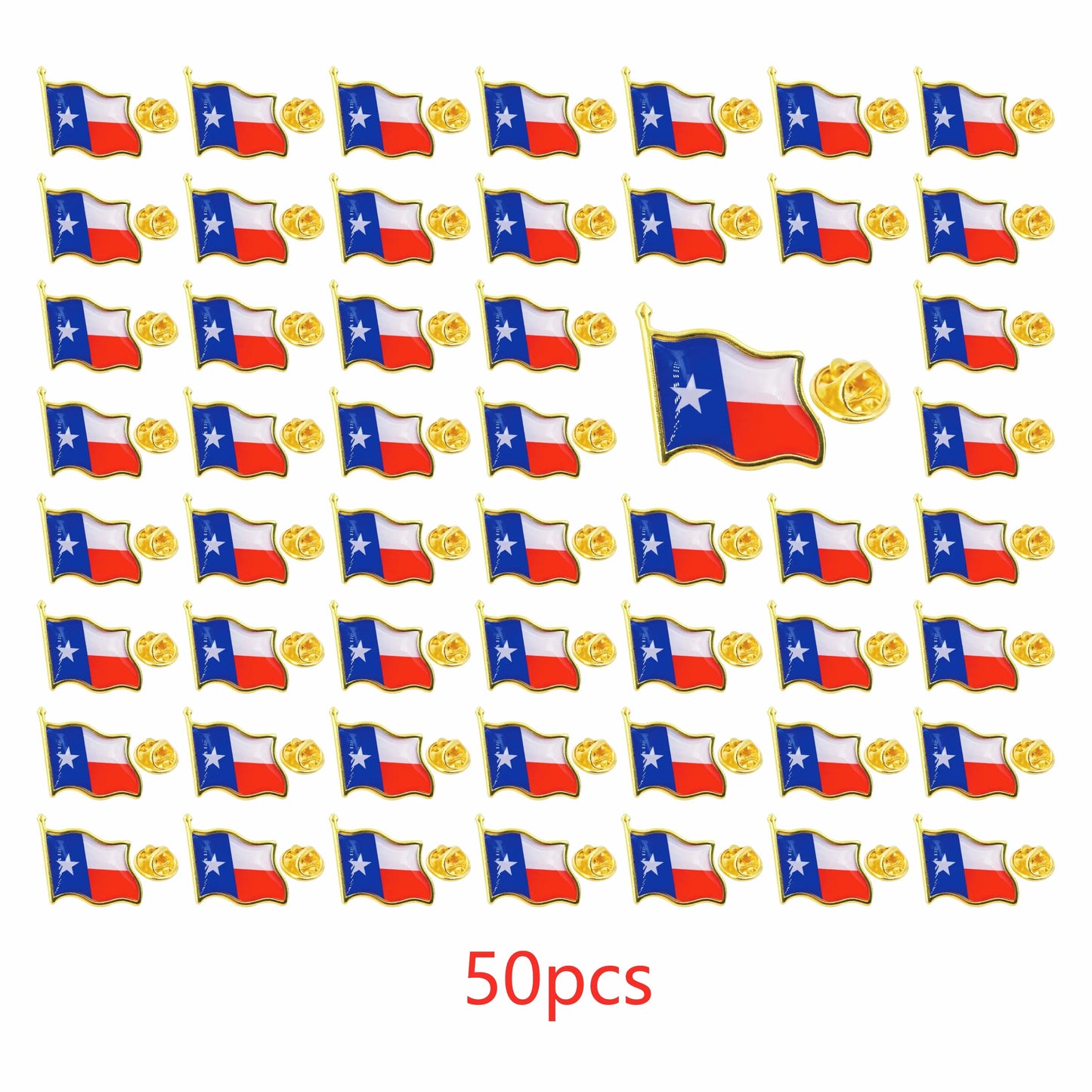 USA Texas State Flag Lapel Pin Metal Waving Badge Brooch Lapel Pin Clothing Hats Suit Travel Bags Accessories
