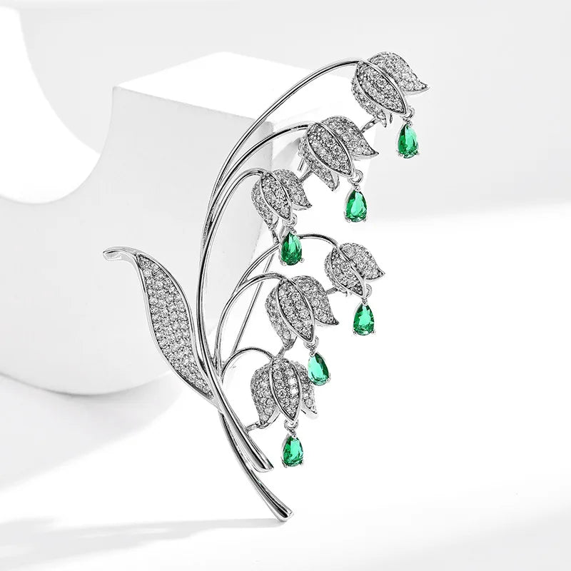 Autumn New Korean Elegant and Fashionable Clock Orchid brooch Creative Personalized Flower Clothing Pin Accessories for Women