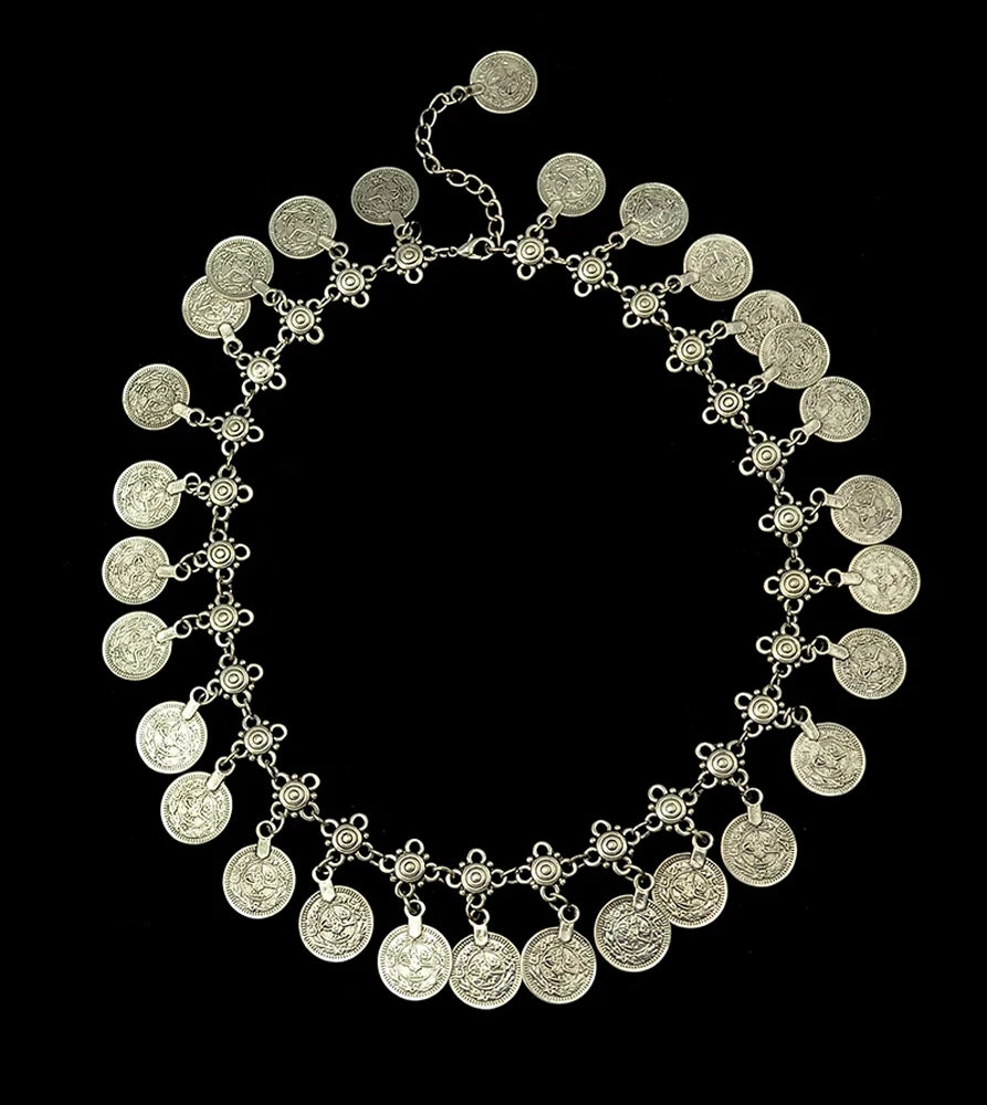 Vintage Gypsy Tribal Boho Ethnic Coins Tassel Choker Necklace for Women Summer Beach Party Dance Collares Afghan Indian Jewelry