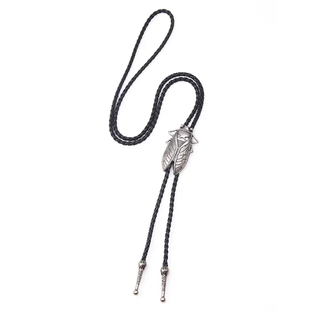 Vintage Cowboy Jazz Hat Alloy mens bolo tie Men Women Leather Rope Long Necklace Sweater Chain shirts Bolo Tie Men Accessories