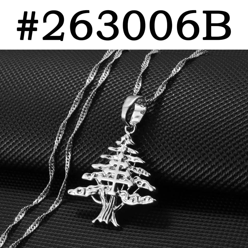 Anniyo Liban Pendants Necklaces Lebanese Cedar Jewelry Lebanon Map Eastern Rite Church Maronite Cross Allah Symbol #251506