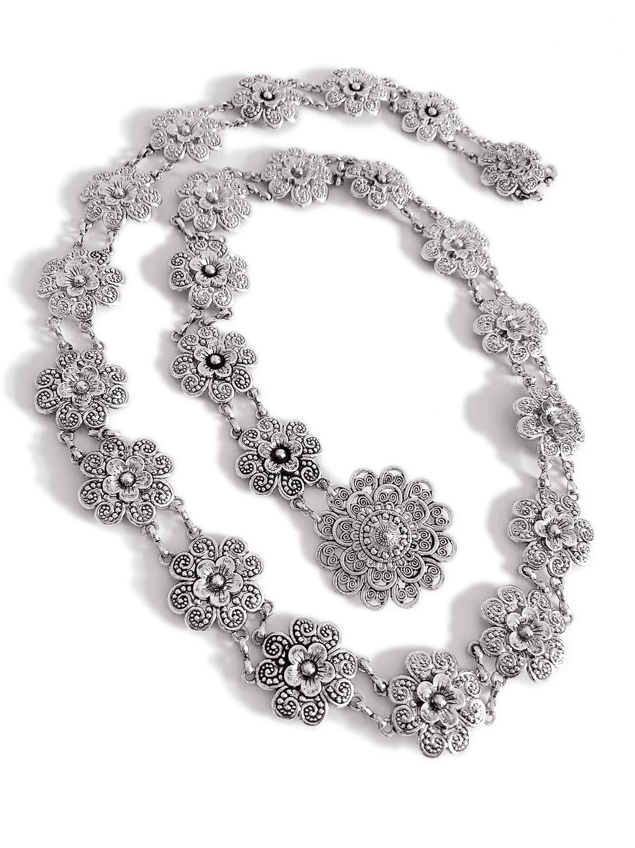Vintage Style Turkish Gypsy Silver Plated Alloy Belly Waist Chain for Women Beach Belt Party Body Chain Jewelry Body