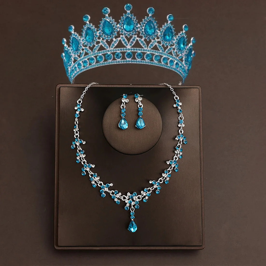 4 Pcs/Set Baroque Rhinestone Bridal Jewelry Set for Brides Wedding Headpieces Ladies Event Evening Ball Accessories
