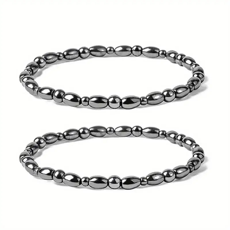 1/2/4/6Pcs Hematite Ankle Bracelet Colorful Elastic Anklet Bohemian Summer Beach Clothing Accessories Energy Hematite Jewelry