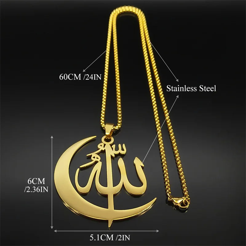 2024 new fashion stainless steel necklace French retro simple Arabic personality everything hollowed out sweater chain jewelry
