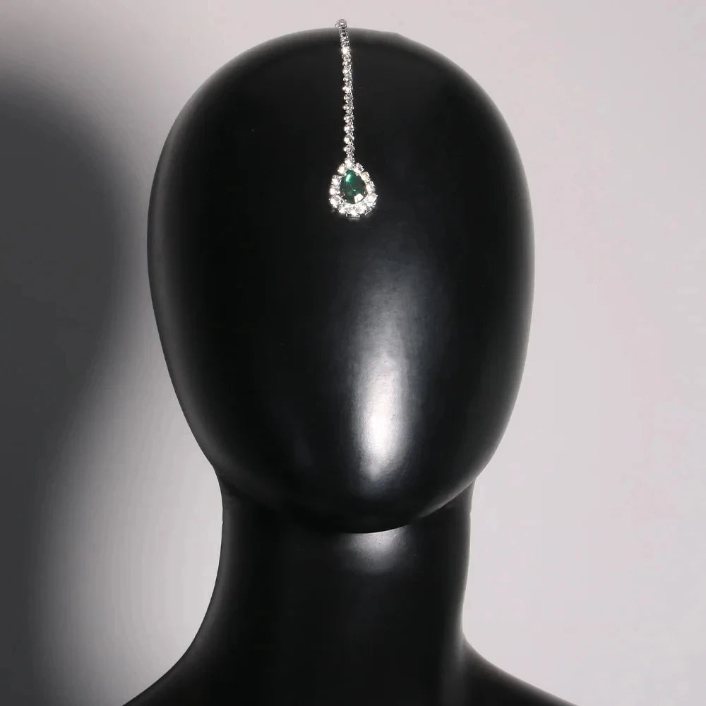 Stonefans Green Pendant Hairpin Hair Wedding Jewelry for Women Girl Head Accessories 1920s Bridesmaid Y2k Crystal Free Shipping