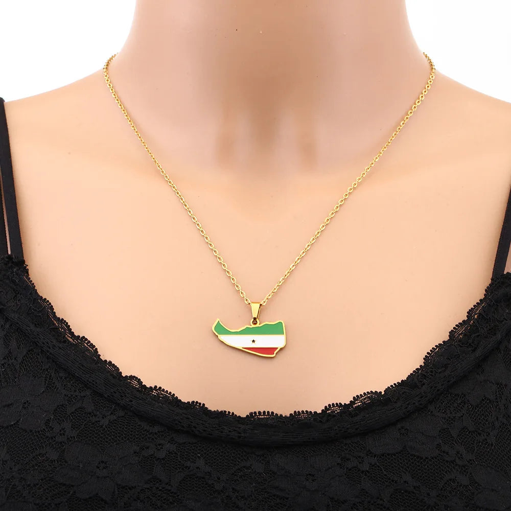 2024 new fashion stainless steel retro dripping oil national style Somaliland pendant necklace temperament everything collarbone