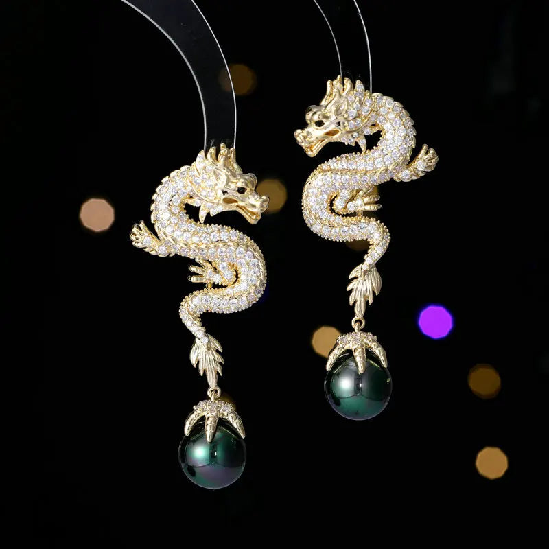 SUYU Spring New 2024 Dragon Year Zodiac Design Earrings Fashion Luxury Personalized Creative Earrings Festival Gifts