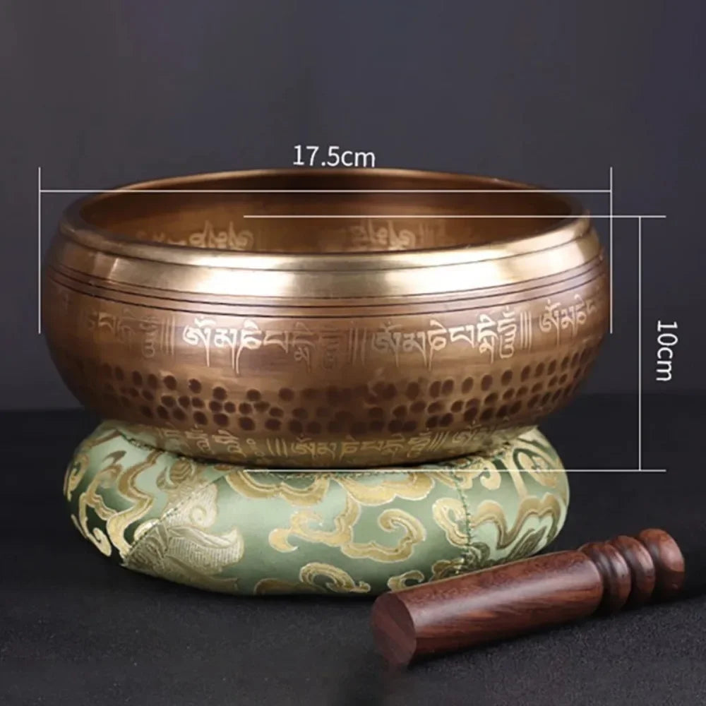 Nepal Large Bowl Singing 20cm Copper Handmade Buddha Bowls Tibetan Yoga Bowl Meditation Tools Buddha Sound Bowls Awareness Set