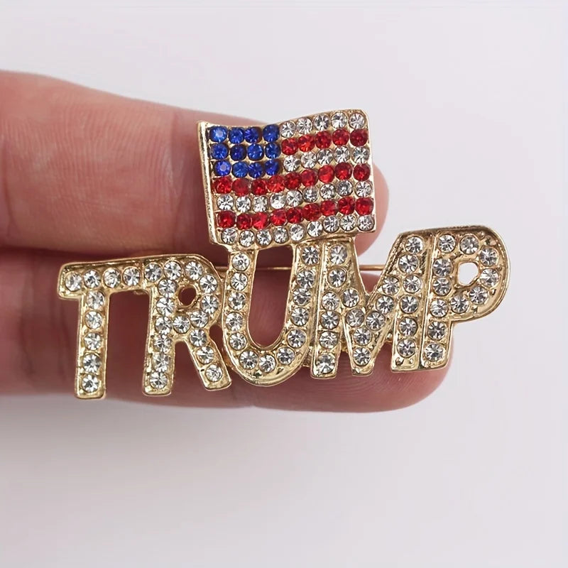 hot selling campaign creative trump america flag brooch high qualtiy patriotic badges pin
