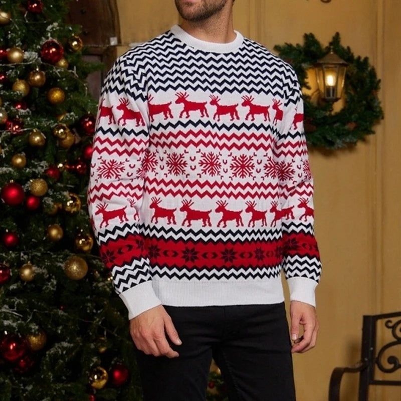2025 Christmas Sweaters Women Men Boys Girls Matching Outfits Couples Kids Casual Knitwear Long Sleeve Jumpers Xmas Family Look
