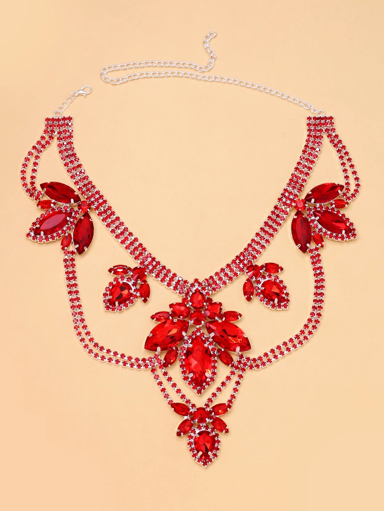 XSBODY European American Hotselling Rhinestone Necklace Personal Exaggerate Dress All-match Jewelry Accessory For Women Banquet