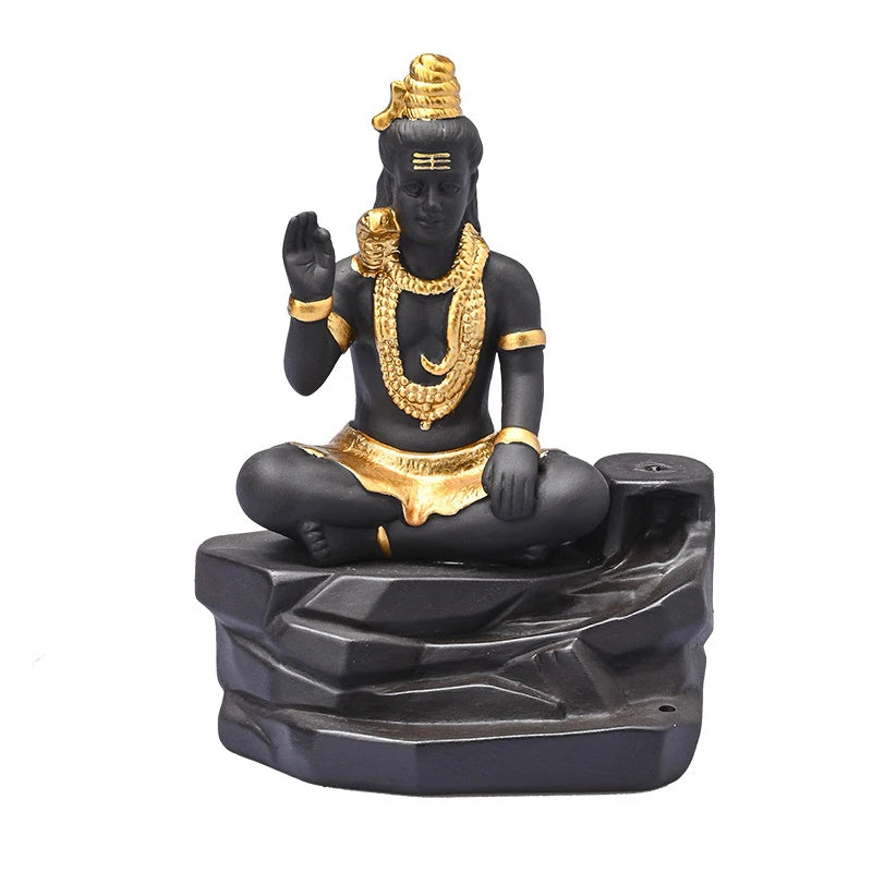 1pc Aromatherapy Stove Home Decoration Purple Sand Crafts Ornament Creative Shiva Buddha Statue Backflow