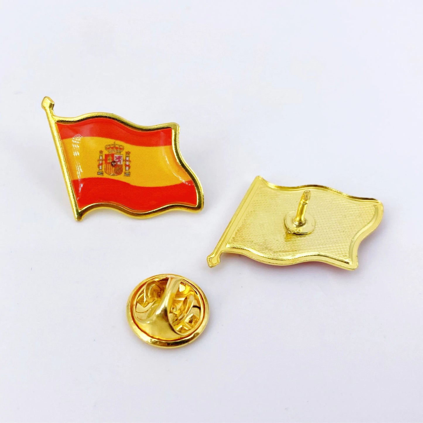 Spain Flag Lapel Pin -Country Flag Patriotic Brooch Bulk Pack of Pins for Hat, Tie, Clothes, Backpack