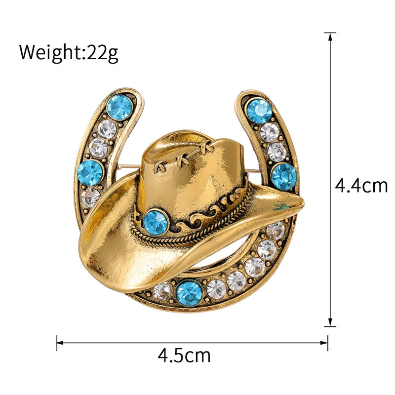 New U Letter Hat Design Brooch Shiny Rhinestone Men's Suit Denim Hat Pin Jacket Women's Corsage Jewelry Gifts