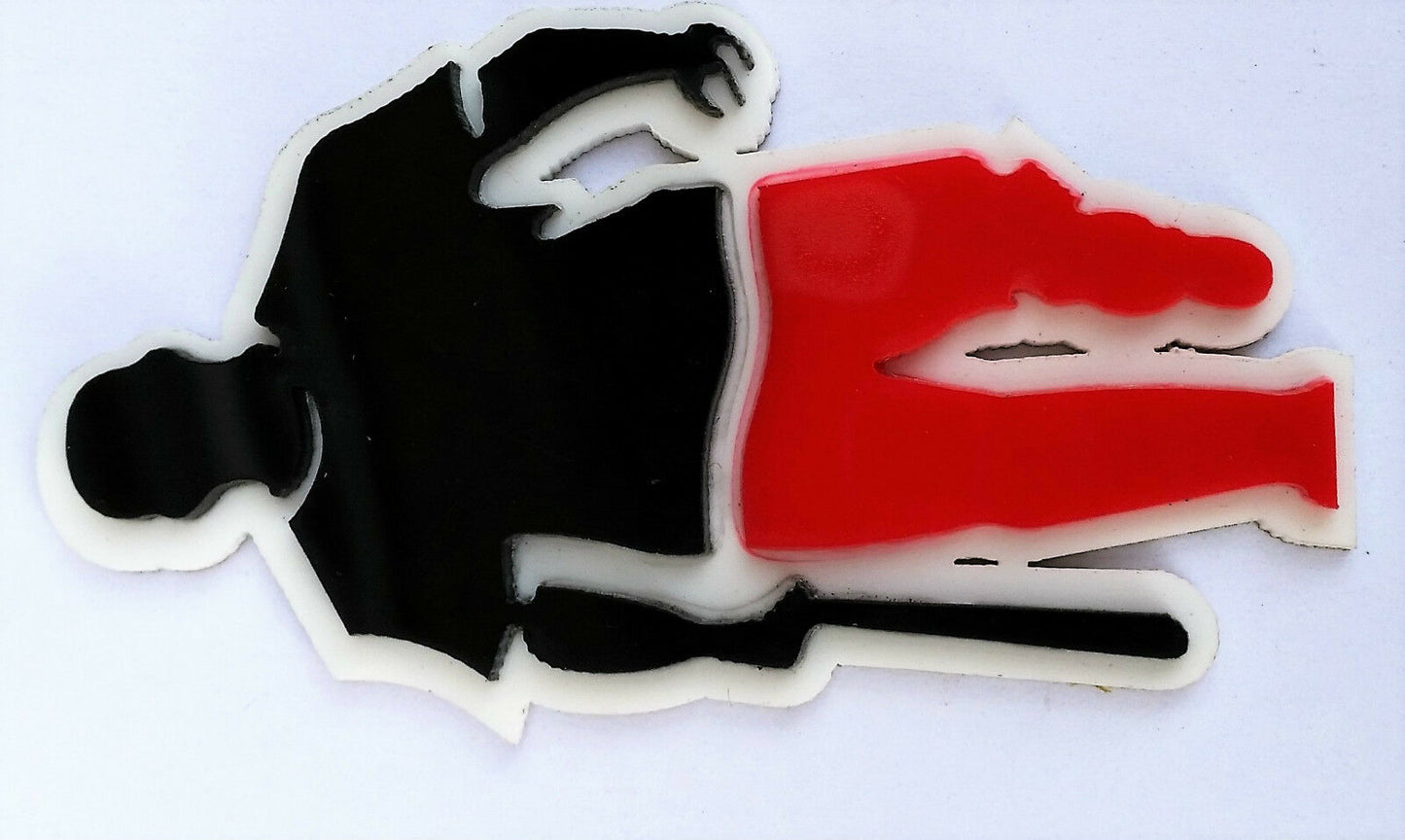 Punjabi Gangster with Baseball Bat RED Trousers ACRYLIC Adhesive Back Sticker