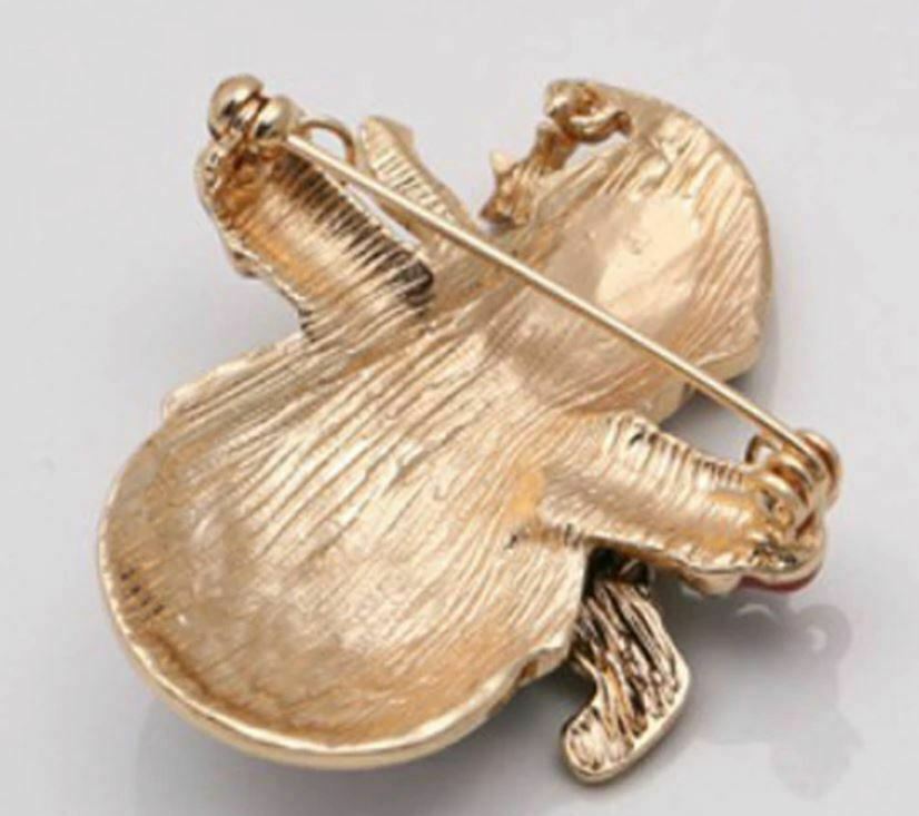 Stunning Diamonte XMAS Gold Plated Christmas Elegant Snowman Brooch Cake Pin SM1