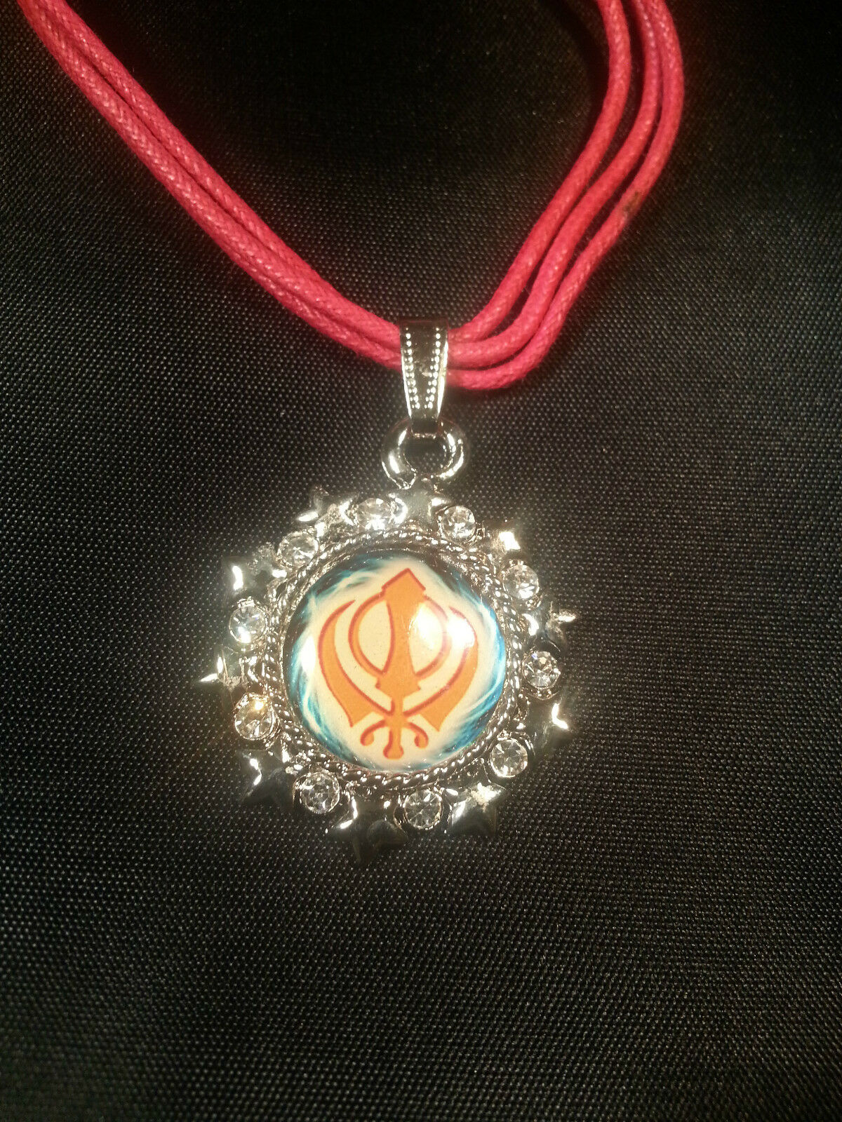 Christmas Special Silver Plated Stunning Sikh Khalsa Singh Khanda Pendant thread