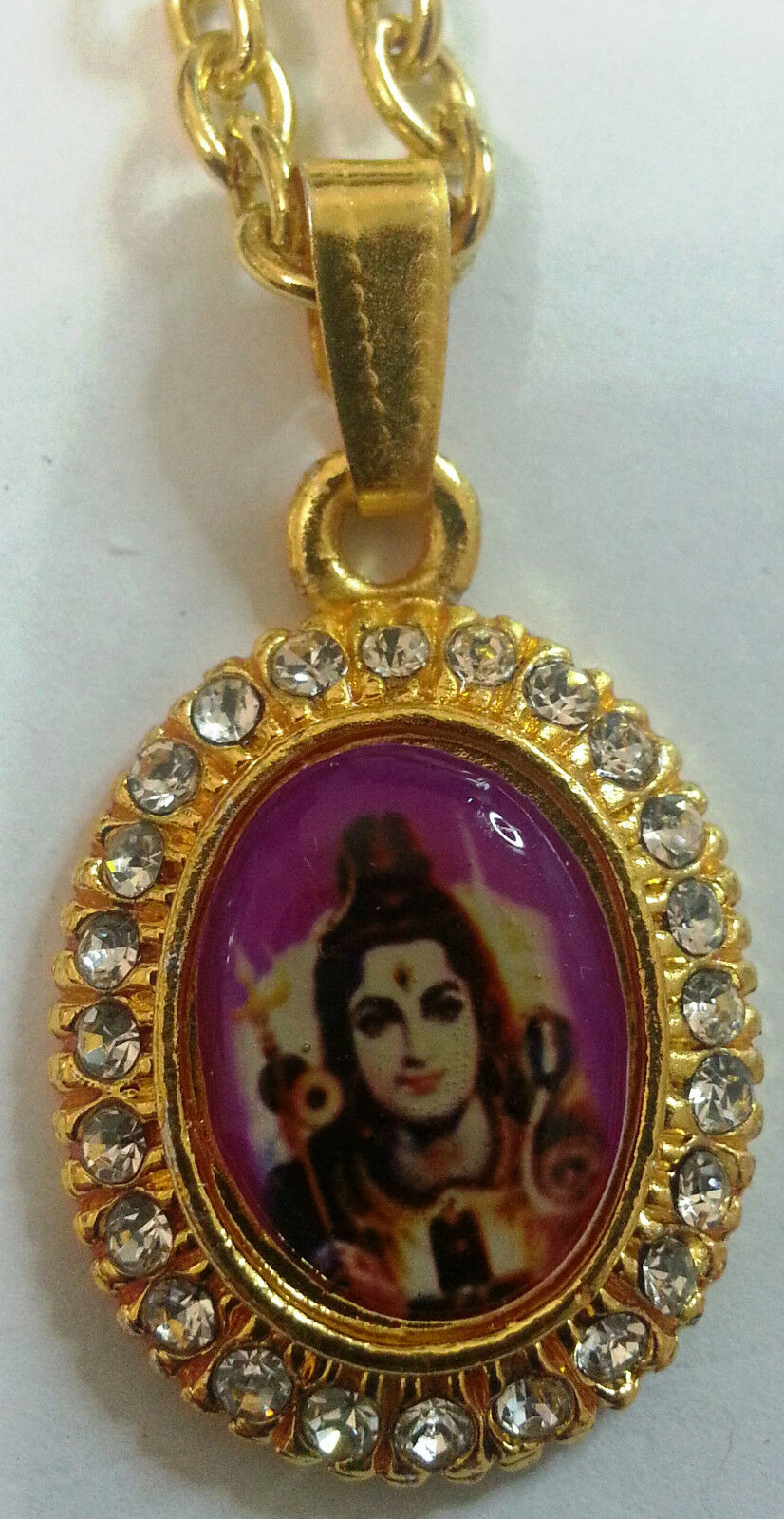 Small Gold Plated Hindu Religious Pendants - Shivji Mahadev Jai Maa Sherawali