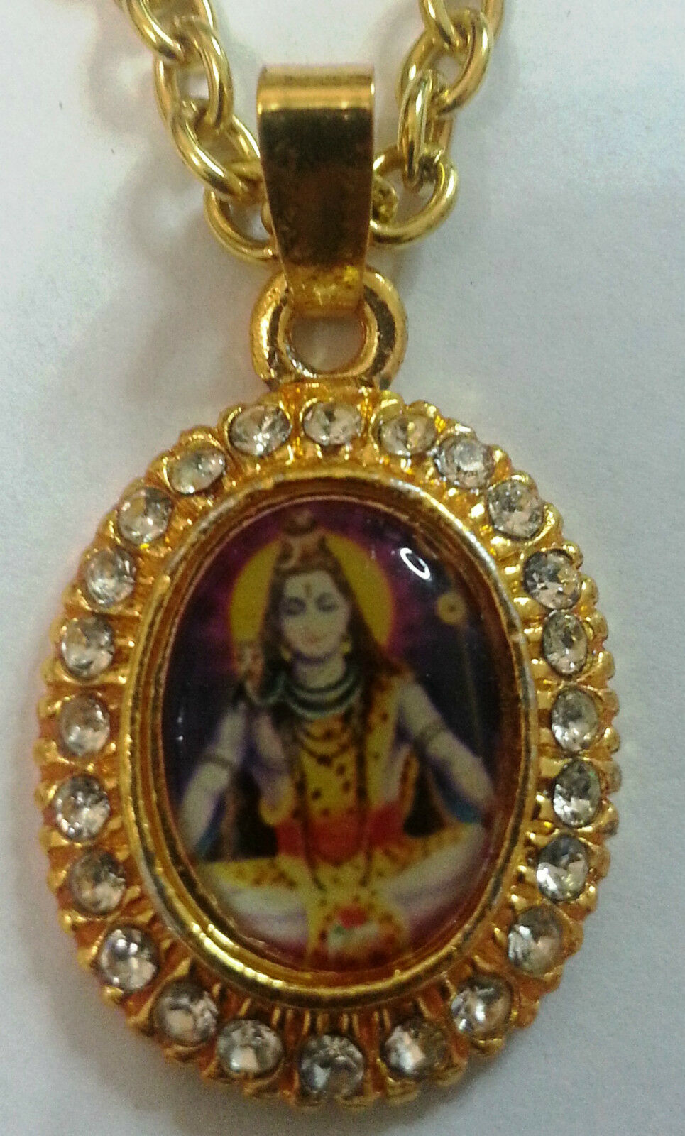 Small Gold Plated Hindu Religious Pendants - Shivji Mahadev Jai Maa Sherawali