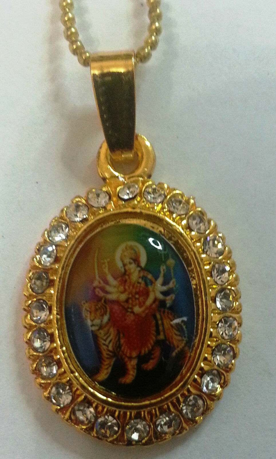 Small Gold Plated Hindu Religious Pendants - Shivji Mahadev Jai Maa Sherawali