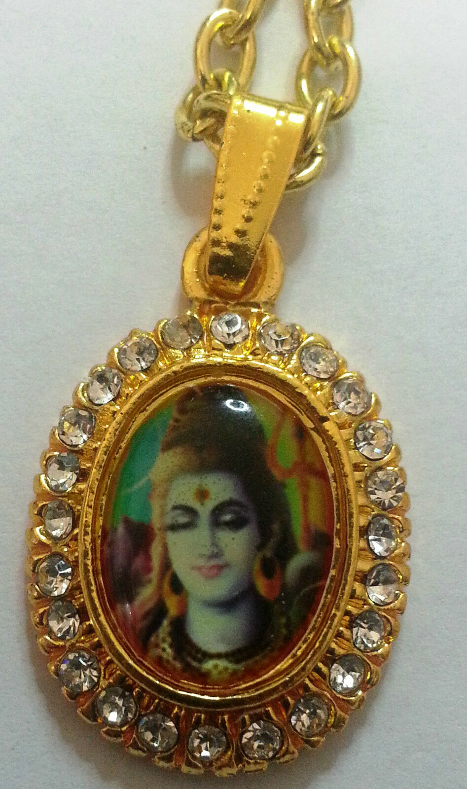 Small Gold Plated Hindu Religious Pendants - Shivji Mahadev Jai Maa Sherawali