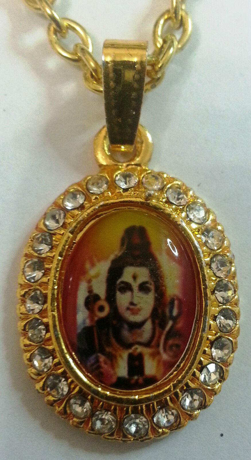 Small Gold Plated Hindu Religious Pendants - Shivji Mahadev Jai Maa Sherawali