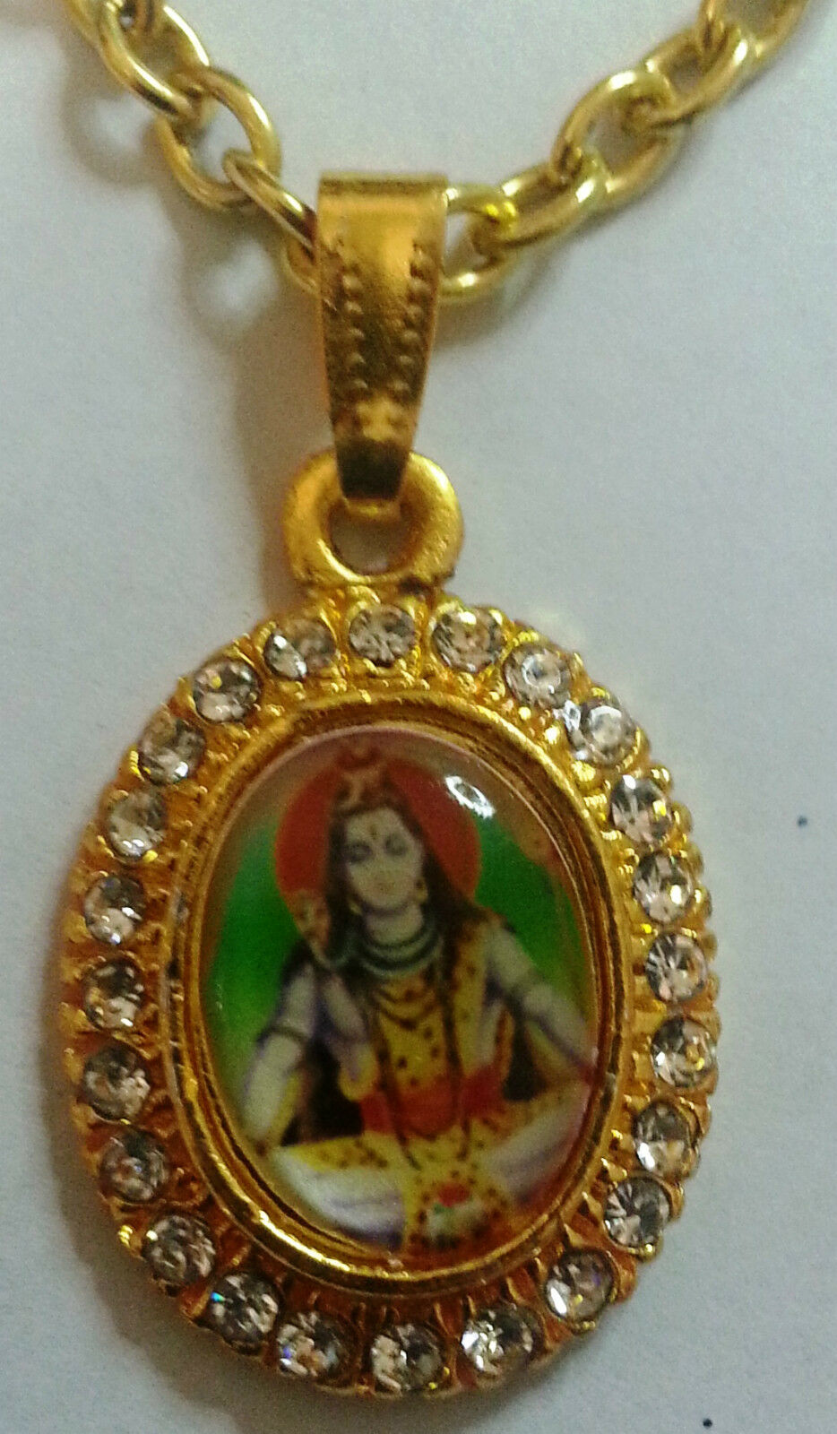 Small Gold Plated Hindu Religious Pendants - Shivji Mahadev Jai Maa Sherawali