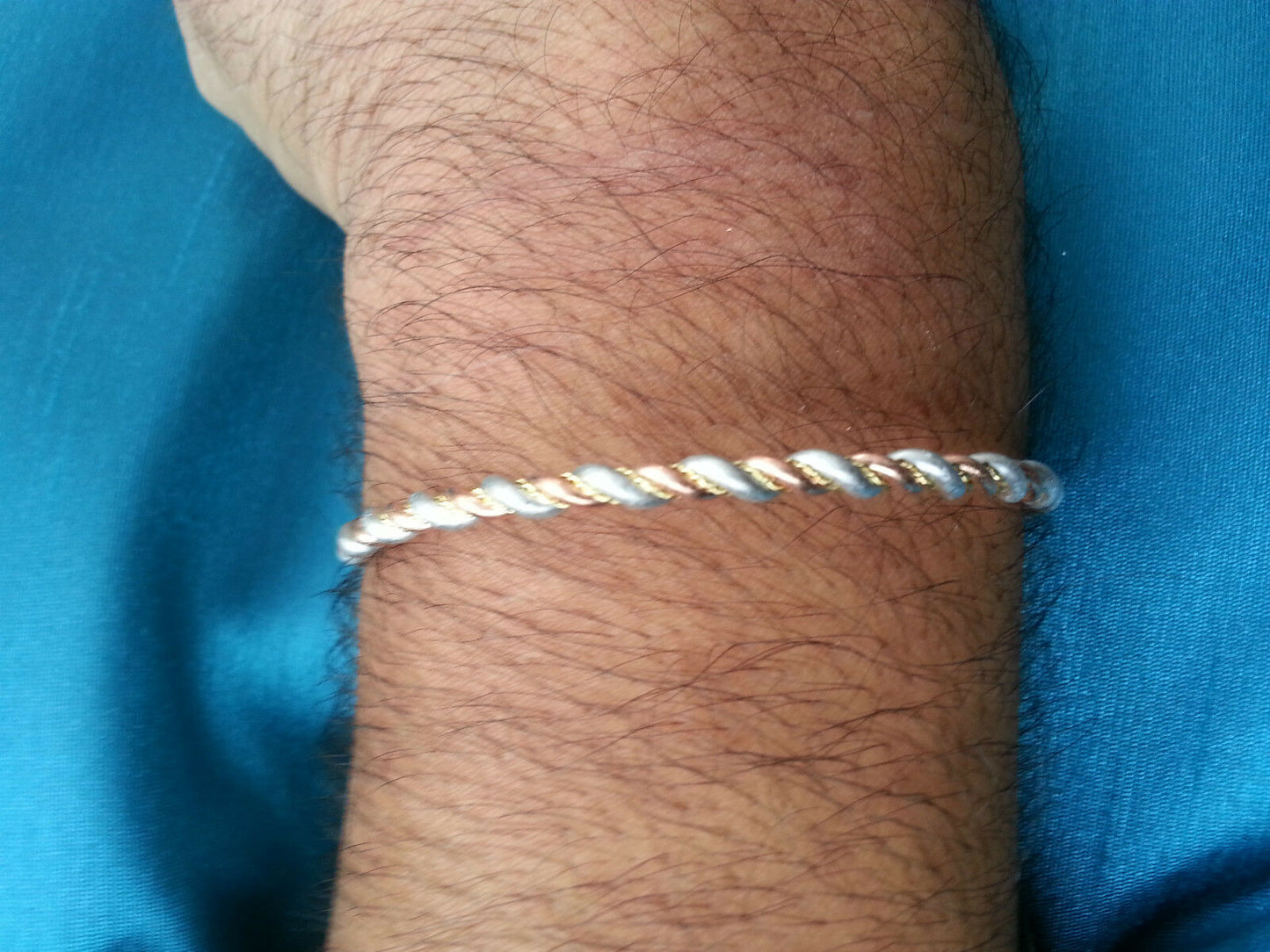 Asht Dhatu Kara Bangle Copper Adjustable Twisted Rope Style Hindu Sikh healing