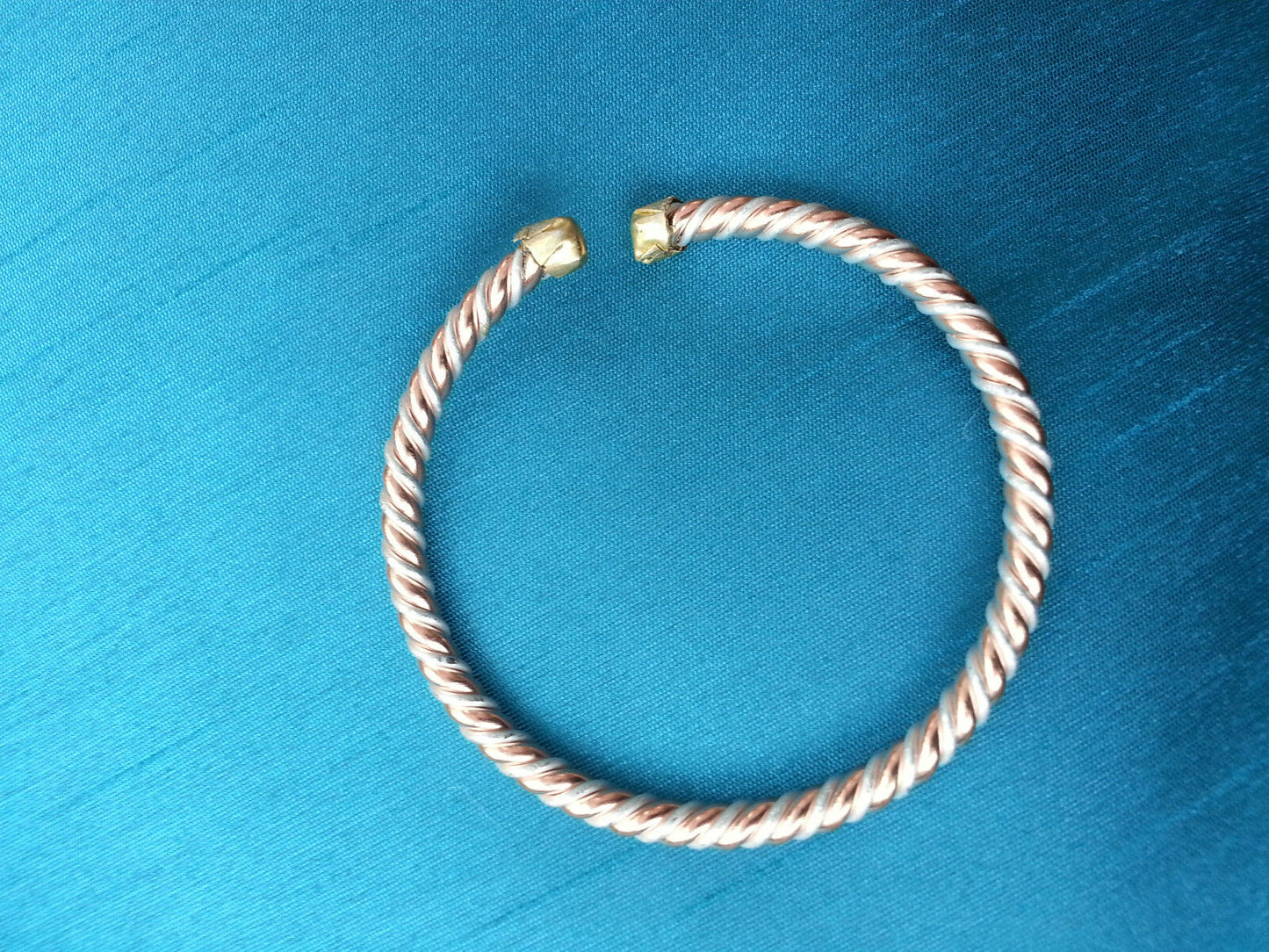 Asht Dhatu Kara Bangle Copper Adjustable Twisted Rope Style Hindu Sikh healing