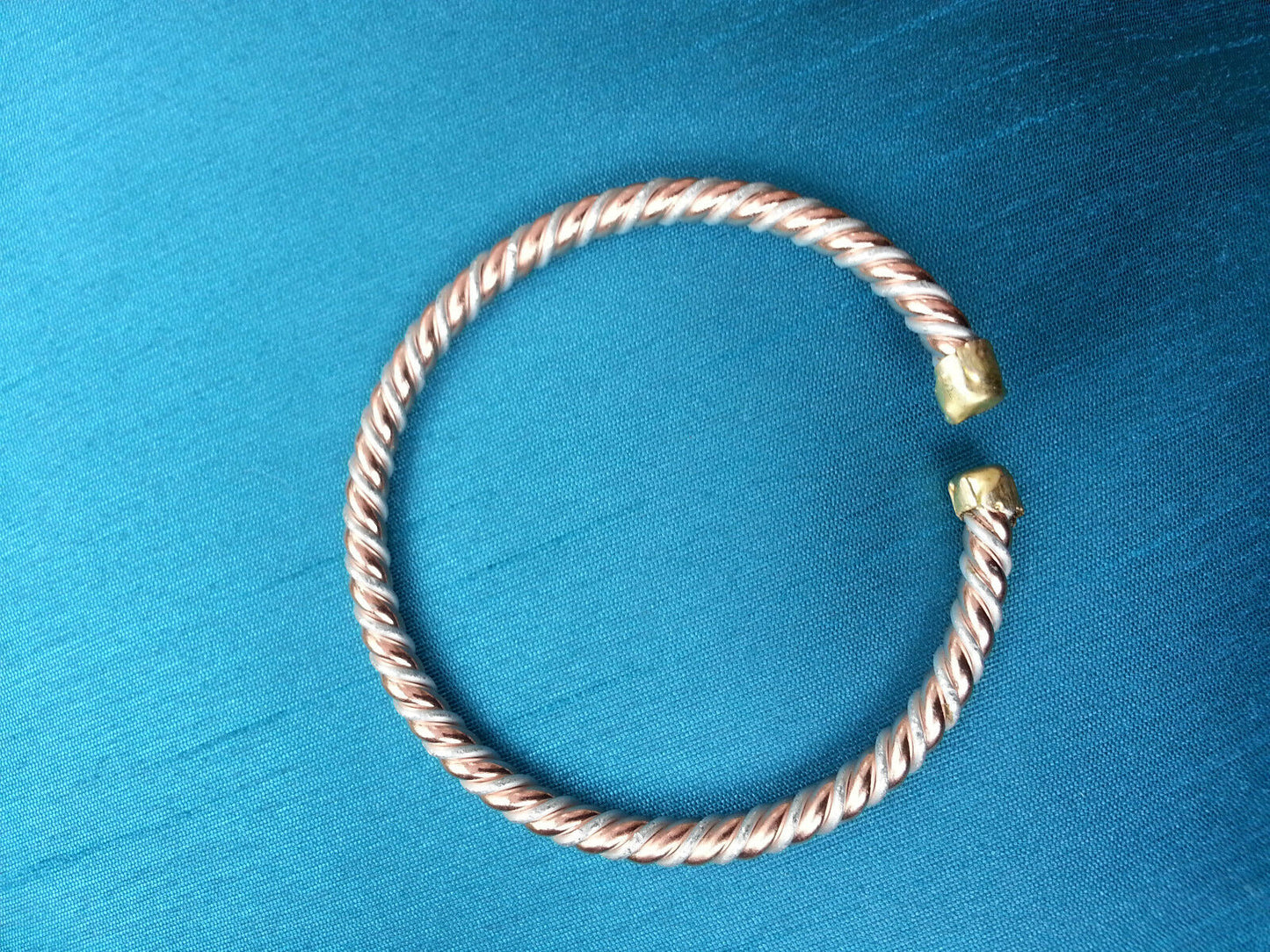 Asht Dhatu Kara Bangle Copper Adjustable Twisted Rope Style Hindu Sikh healing