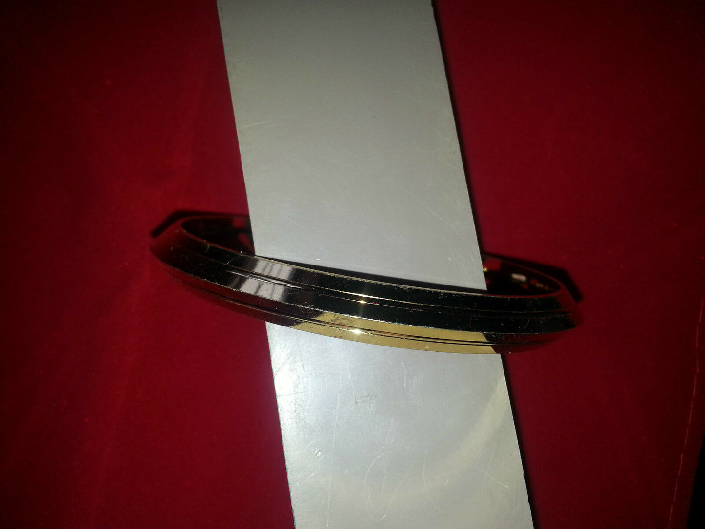 Unisex 22 Ct Gold Look Stunning Chunky 3 Line Sikh Singh Khalsa Kara Bangle GIFT