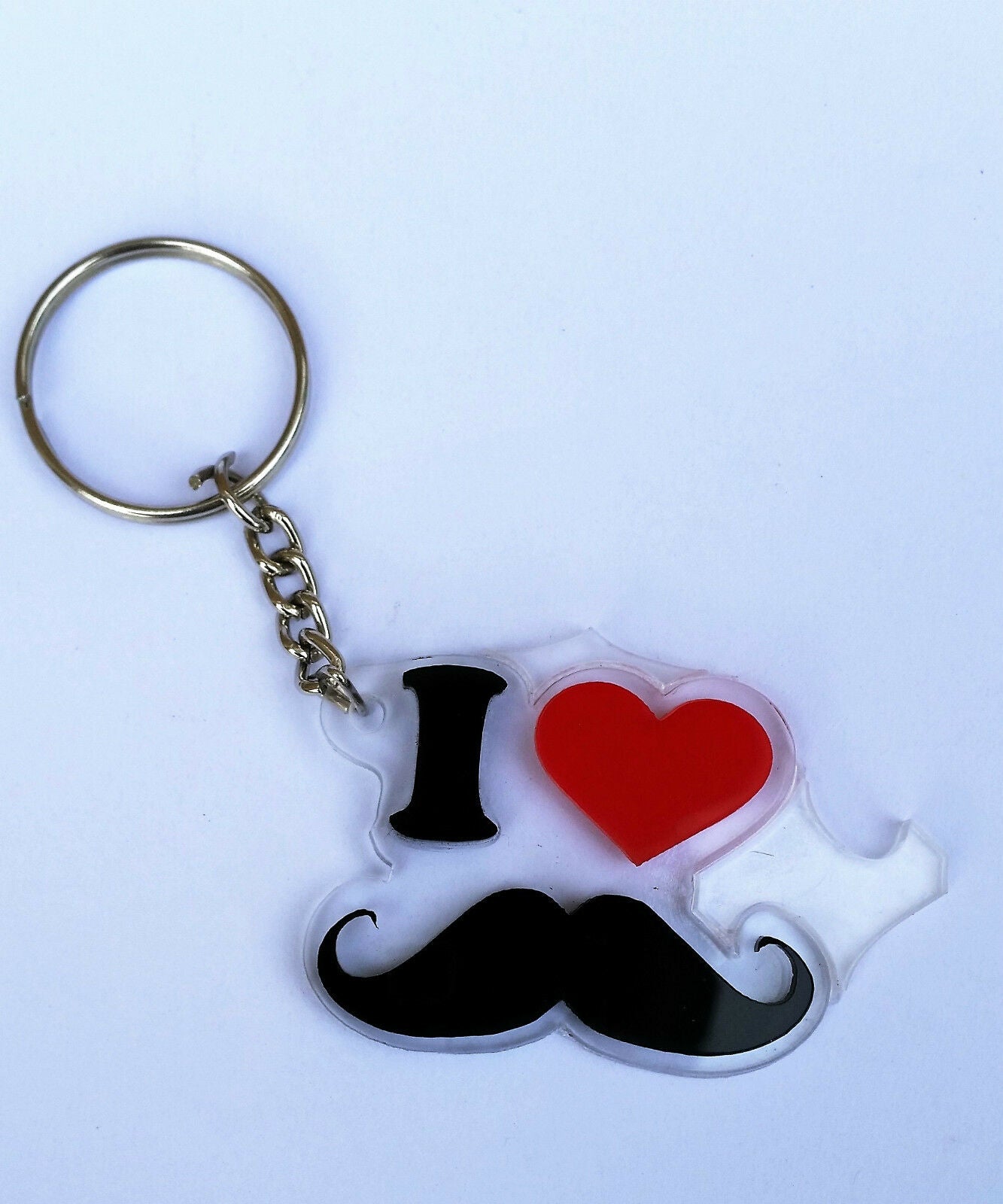 Hindu SIKH Punjabi Word I LOVE MOUSTACHE KEY RING MUSH Key Chain Panjabi GIFT