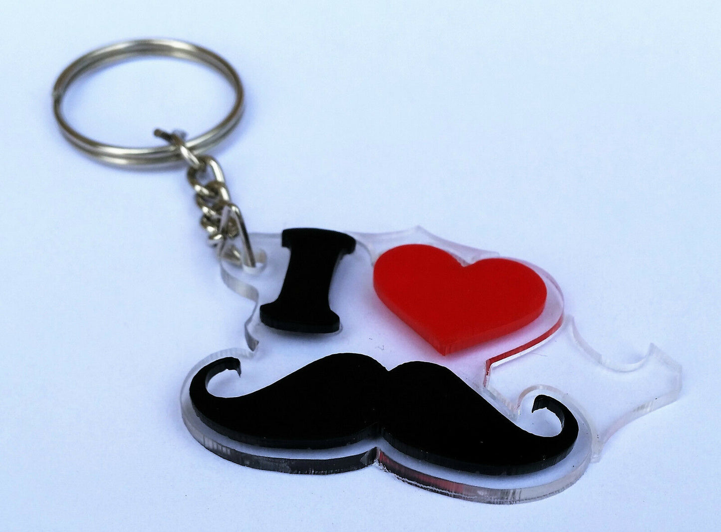 Hindu SIKH Punjabi Word I LOVE MOUSTACHE KEY RING MUSH Key Chain Panjabi GIFT