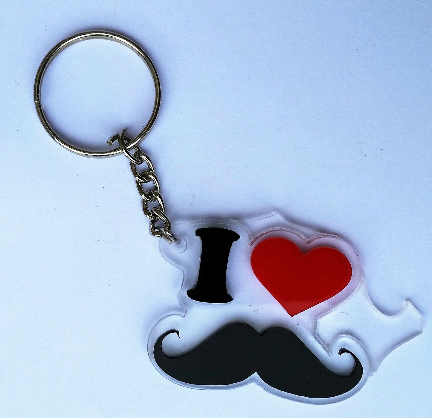 Hindu SIKH Punjabi Word I LOVE MOUSTACHE KEY RING MUSH Key Chain Panjabi GIFT