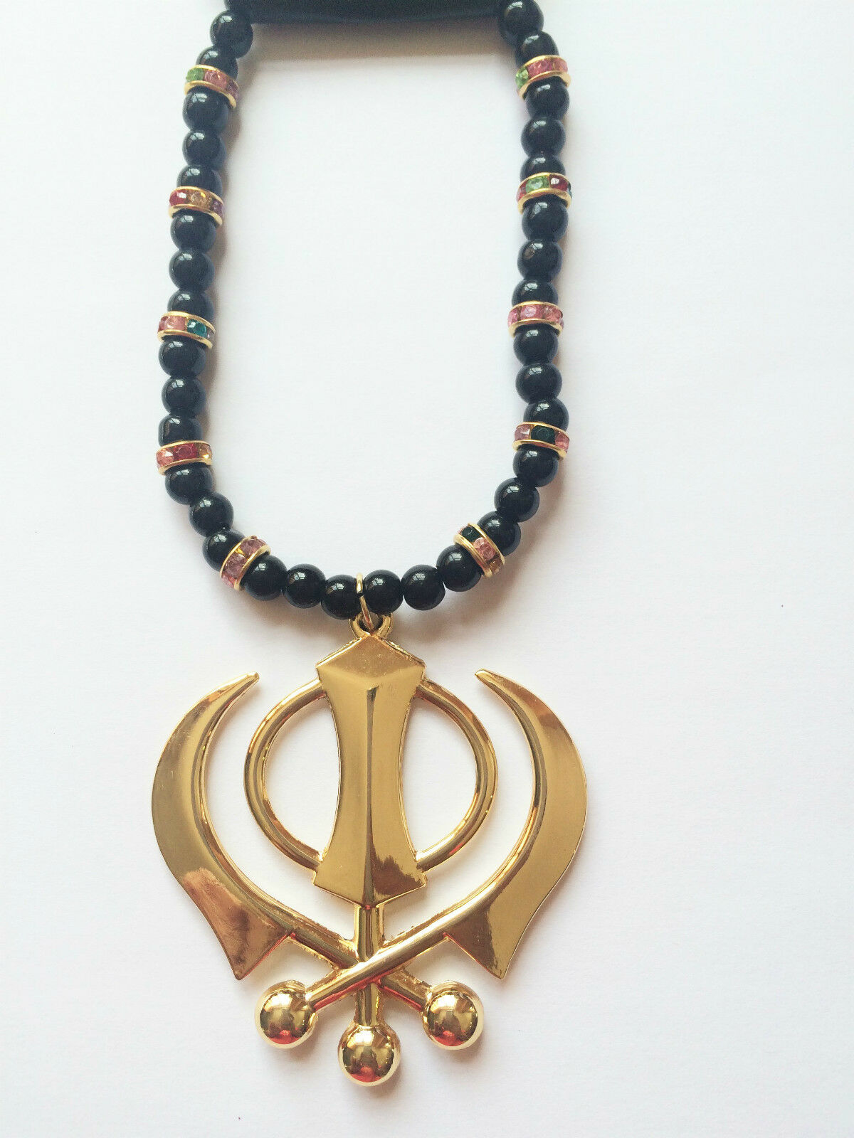 Gold Plated Punjabi Sikh Large Khanda Pendant Car Hanging without stones OS513