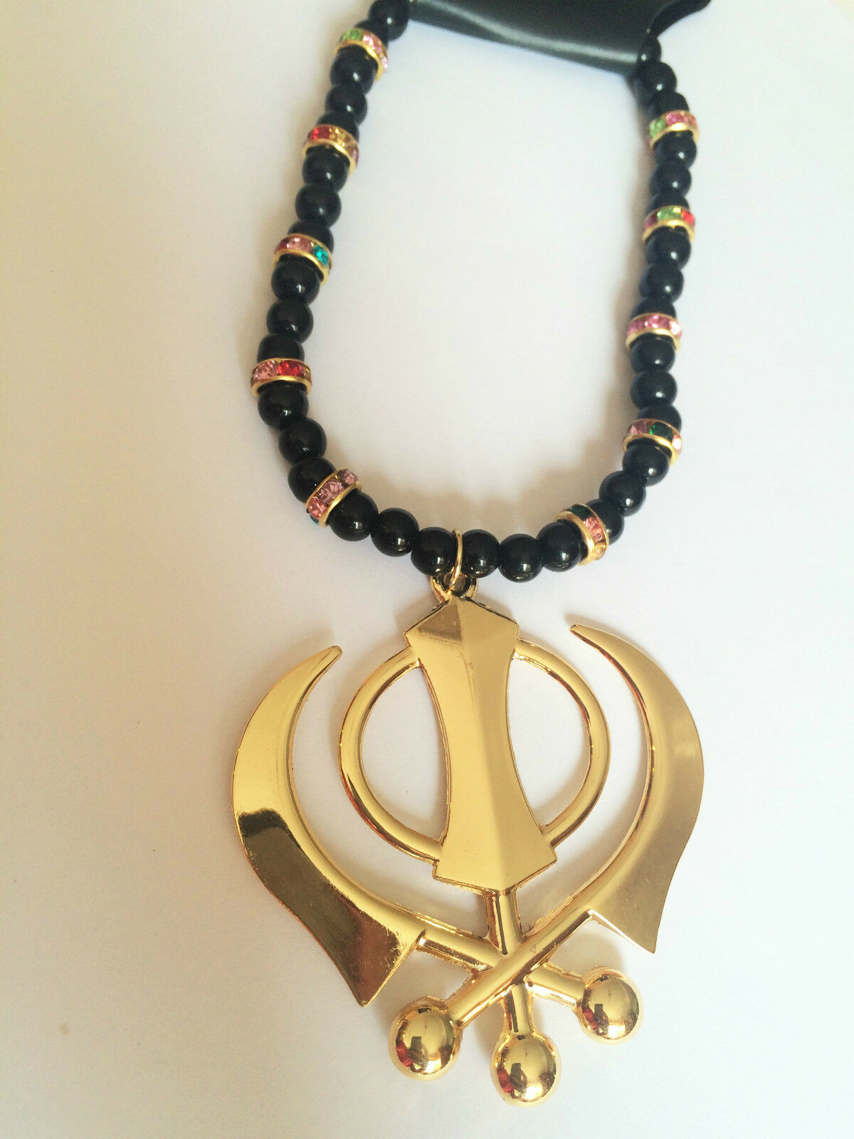 Gold Plated Punjabi Sikh Large Khanda Pendant Car Hanging without stones OS513