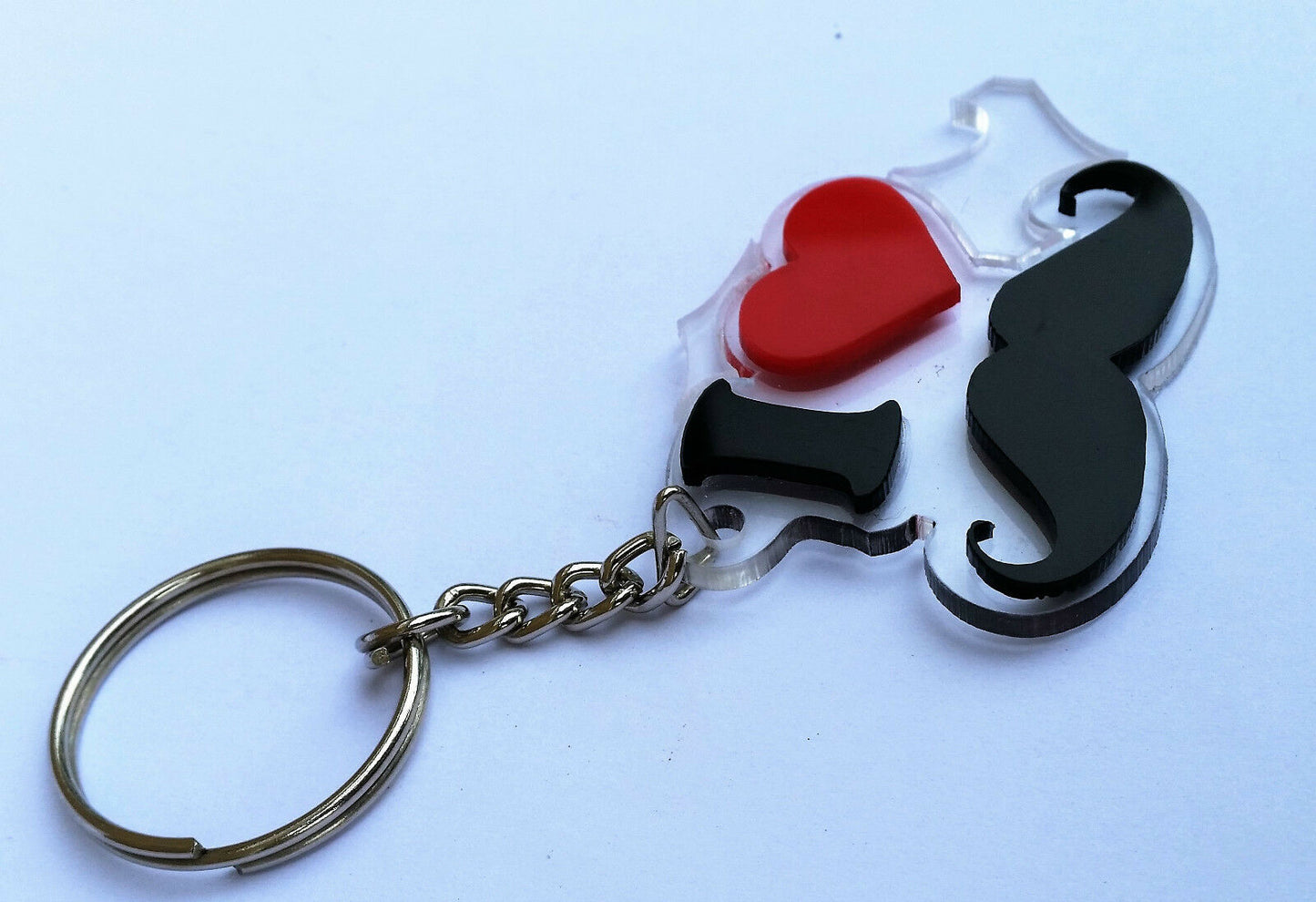 Hindu SIKH Punjabi Word I LOVE MOUSTACHE KEY RING MUSH Key Chain Panjabi GIFT