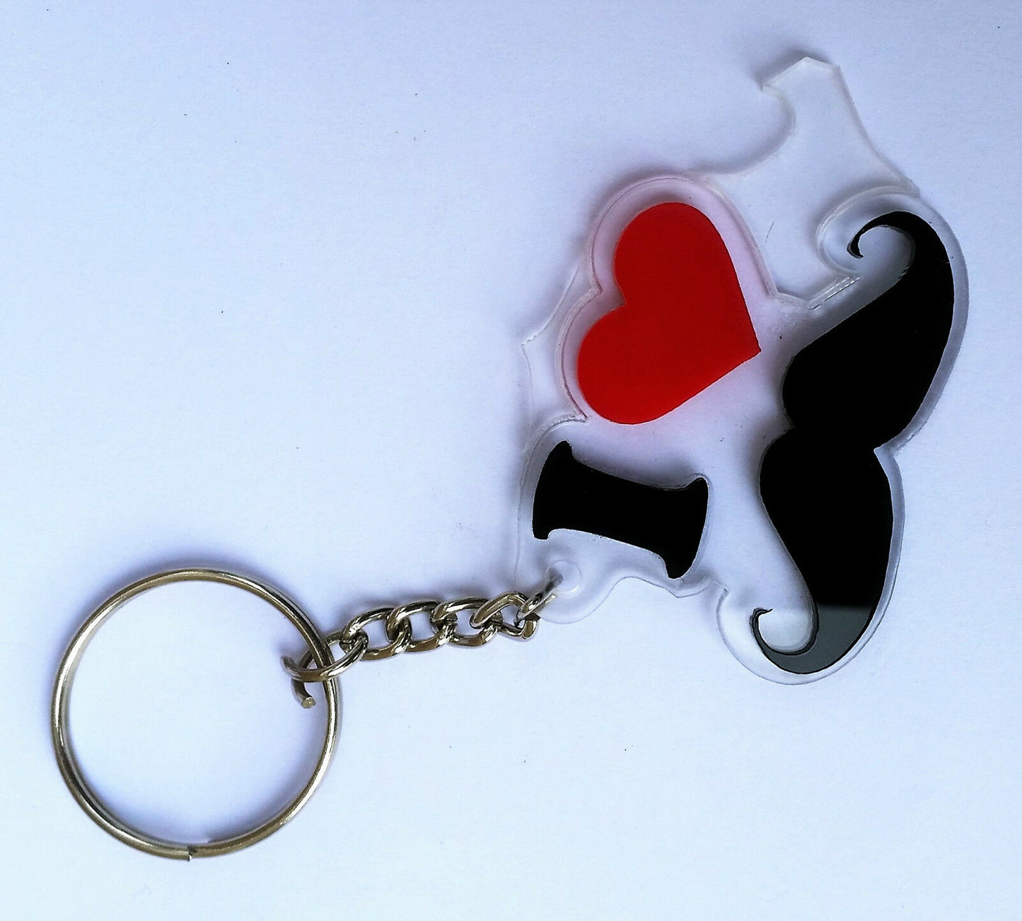 Hindu SIKH Punjabi Word I LOVE MOUSTACHE KEY RING MUSH Key Chain Panjabi GIFT