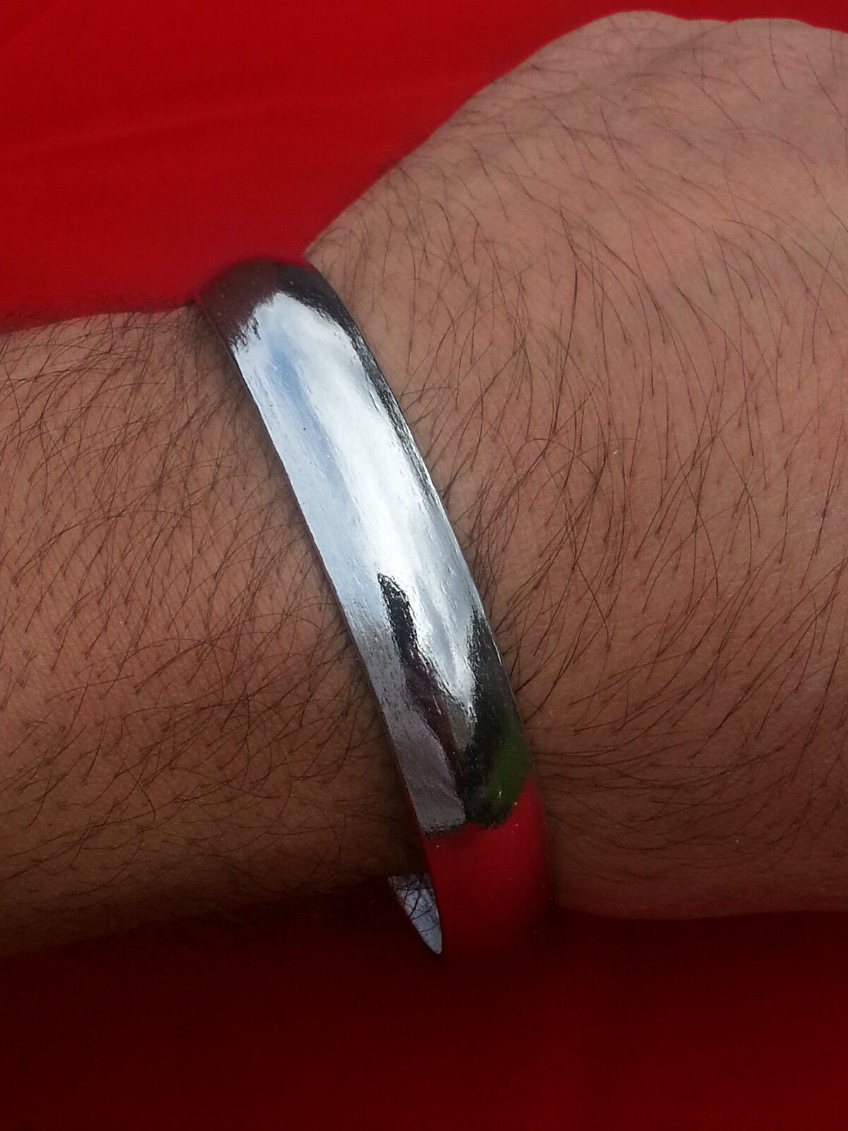 UNISEX Stunning Punjabi Polished Iron Sikh Singh Chunky Plain Kara Bracelet M4