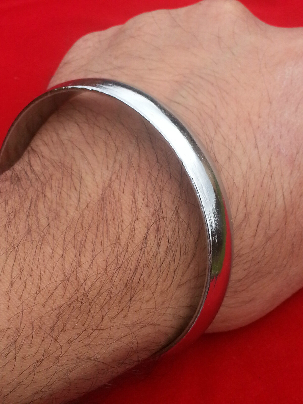 UNISEX Stunning Punjabi Polished Iron Sikh Singh Chunky Plain Kara Bracelet M4